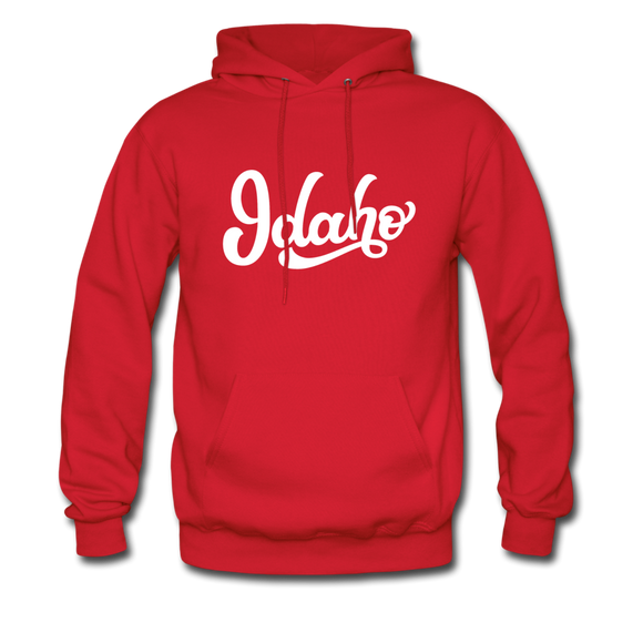 Idaho Hoodie - Hand Lettered Unisex Idaho Hooded Sweatshirt - red