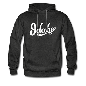 Idaho Hoodie - Hand Lettered Unisex Idaho Hooded Sweatshirt - charcoal gray