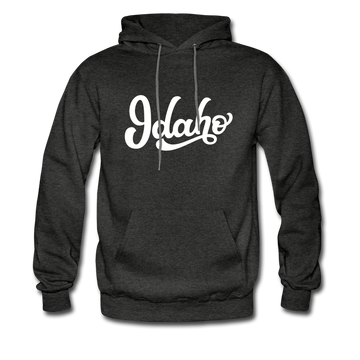 Idaho Hoodie - Hand Lettered Unisex Idaho Hooded Sweatshirt - charcoal gray