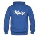 Maine Hoodie - Hand Lettered Unisex Maine Hooded Sweatshirt - royal blue