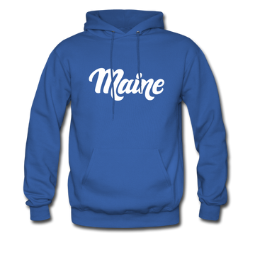 Maine Hoodie - Hand Lettered Unisex Maine Hooded Sweatshirt - royal blue