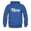 Maine Hoodie - Hand Lettered Unisex Maine Hooded Sweatshirt - royal blue