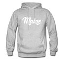 Maine Hoodie - Hand Lettered Unisex Maine Hooded Sweatshirt - heather gray