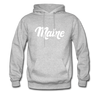 Maine Hoodie - Hand Lettered Unisex Maine Hooded Sweatshirt - heather gray