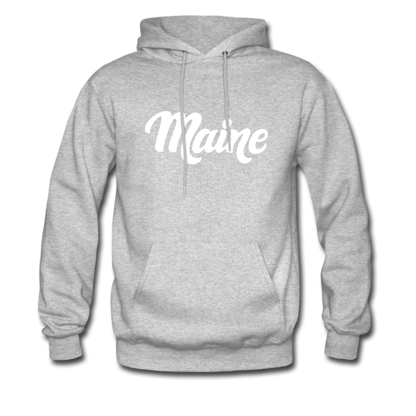 Maine Hoodie - Hand Lettered Unisex Maine Hooded Sweatshirt - heather gray
