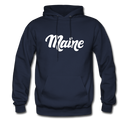 Maine Hoodie - Hand Lettered Unisex Maine Hooded Sweatshirt - navy