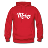 Maine Hoodie - Hand Lettered Unisex Maine Hooded Sweatshirt - red