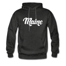 Maine Hoodie - Hand Lettered Unisex Maine Hooded Sweatshirt - charcoal gray