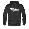 Maine Hoodie - Hand Lettered Unisex Maine Hooded Sweatshirt - charcoal gray