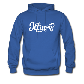 Illinois Hoodie - Hand Lettered Unisex Illinois Hooded Sweatshirt - royal blue