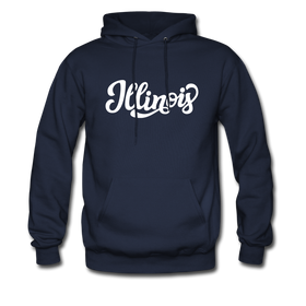 Illinois Hoodie - Hand Lettered Unisex Illinois Hooded Sweatshirt