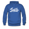 Iowa Hoodie - Hand Lettered Unisex Iowa Hooded Sweatshirt - royal blue