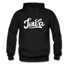 Iowa Hoodie - Hand Lettered Unisex Iowa Hooded Sweatshirt - black