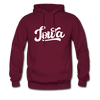Iowa Hoodie - Hand Lettered Unisex Iowa Hooded Sweatshirt - burgundy
