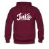Iowa Hoodie - Hand Lettered Unisex Iowa Hooded Sweatshirt - burgundy