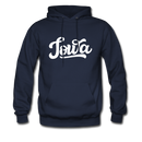 Iowa Hoodie - Hand Lettered Unisex Iowa Hooded Sweatshirt - navy
