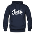 Iowa Hoodie - Hand Lettered Unisex Iowa Hooded Sweatshirt - navy
