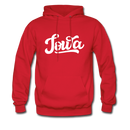 Iowa Hoodie - Hand Lettered Unisex Iowa Hooded Sweatshirt - red