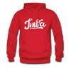 Iowa Hoodie - Hand Lettered Unisex Iowa Hooded Sweatshirt - red