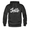 Iowa Hoodie - Hand Lettered Unisex Iowa Hooded Sweatshirt - charcoal gray
