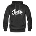 Iowa Hoodie - Hand Lettered Unisex Iowa Hooded Sweatshirt - charcoal gray