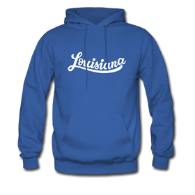 Louisiana Hoodie - Hand Lettered Unisex Louisiana Hooded Sweatshirt - royal blue