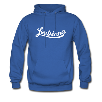 Louisiana Hoodie - Hand Lettered Unisex Louisiana Hooded Sweatshirt - royal blue
