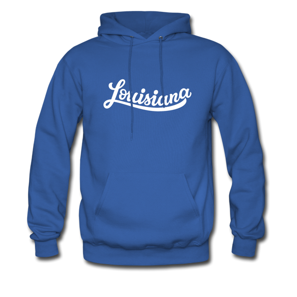 Louisiana Hoodie - Hand Lettered Unisex Louisiana Hooded Sweatshirt - royal blue