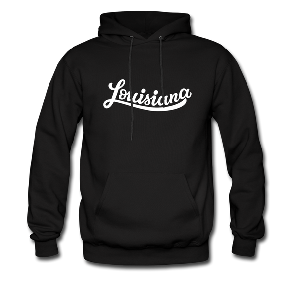 Louisiana Hoodie - Hand Lettered Unisex Louisiana Hooded Sweatshirt - black