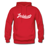 Louisiana Hoodie - Hand Lettered Unisex Louisiana Hooded Sweatshirt - red