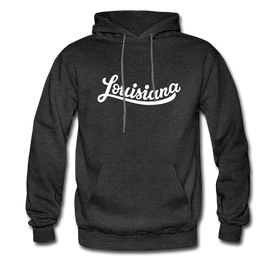 Louisiana Hoodie - Hand Lettered Unisex Louisiana Hooded Sweatshirt - charcoal gray