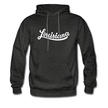 Louisiana Hoodie - Hand Lettered Unisex Louisiana Hooded Sweatshirt - charcoal gray