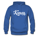 Kansas Hoodie - Hand Lettered Unisex Kansas Hooded Sweatshirt - royal blue