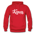 Kansas Hoodie - Hand Lettered Unisex Kansas Hooded Sweatshirt - red