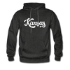 Kansas Hoodie - Hand Lettered Unisex Kansas Hooded Sweatshirt - charcoal gray