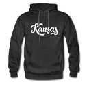Kansas Hoodie - Hand Lettered Unisex Kansas Hooded Sweatshirt - charcoal gray