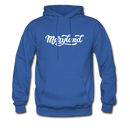 Maryland Hoodie - Hand Lettered Unisex Maryland Hooded Sweatshirt - royal blue