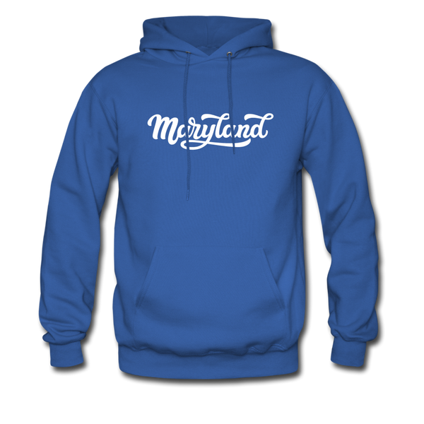 Maryland Hoodie - Hand Lettered Unisex Maryland Hooded Sweatshirt - royal blue