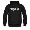 Maryland Hoodie - Hand Lettered Unisex Maryland Hooded Sweatshirt - black
