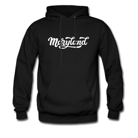 Maryland Hoodie - Hand Lettered Unisex Maryland Hooded Sweatshirt - black