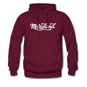 Maryland Hoodie - Hand Lettered Unisex Maryland Hooded Sweatshirt - burgundy