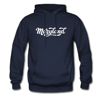 Maryland Hoodie - Hand Lettered Unisex Maryland Hooded Sweatshirt - navy