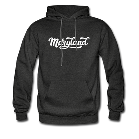 Maryland Hoodie - Hand Lettered Unisex Maryland Hooded Sweatshirt - charcoal gray