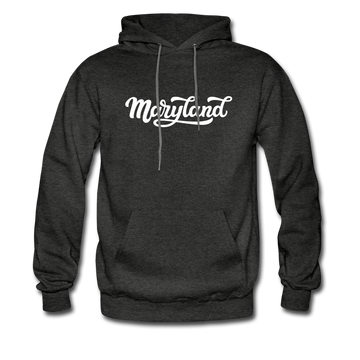 Maryland Hoodie - Hand Lettered Unisex Maryland Hooded Sweatshirt - charcoal gray