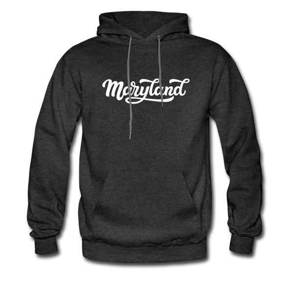 Maryland Hoodie - Hand Lettered Unisex Maryland Hooded Sweatshirt - charcoal gray