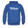 Michigan Hoodie - Hand Lettered Unisex Michigan Hooded Sweatshirt - royal blue