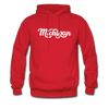 Michigan Hoodie - Hand Lettered Unisex Michigan Hooded Sweatshirt - red
