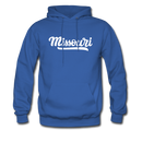 Missouri Hoodie - Hand Lettered Unisex Missouri Hooded Sweatshirt - royal blue