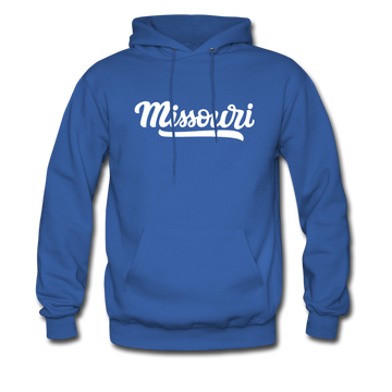 Missouri Hoodie - Hand Lettered Unisex Missouri Hooded Sweatshirt - royal blue