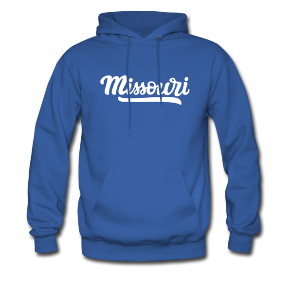 Missouri Hoodie - Hand Lettered Unisex Missouri Hooded Sweatshirt - royal blue